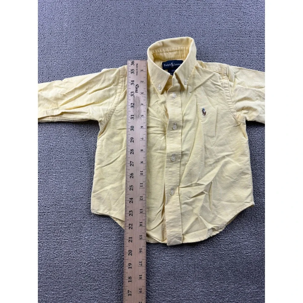 Ralph Lauren Oxford L/S Button-Down Shirt Kids 2/2T Yellow‎ Cotton Special Event